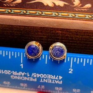 Sterling and Lapis post earrings